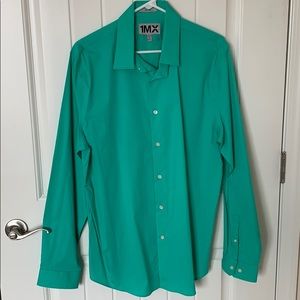 Sea foam green fitted 1MX Express dress shirt